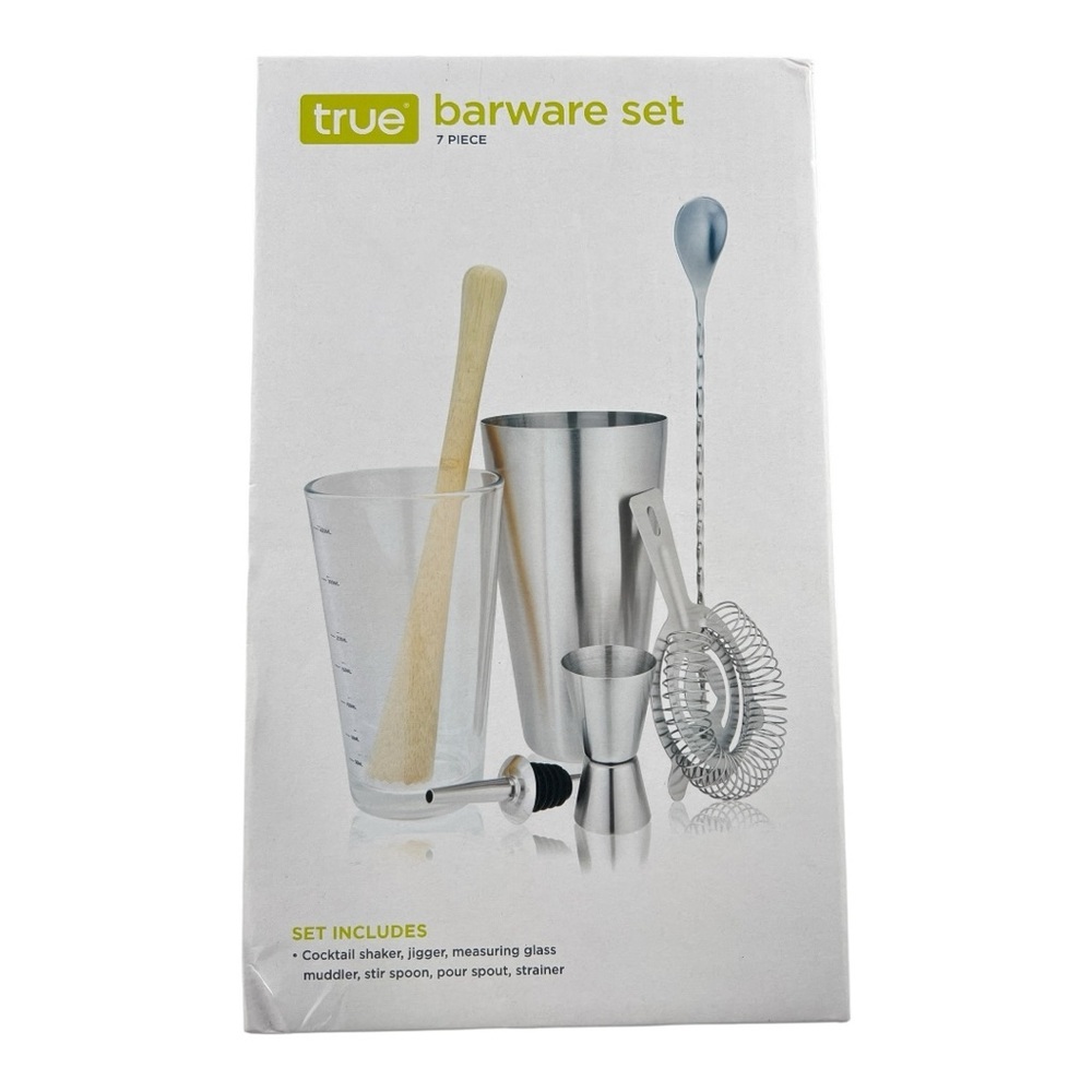 True 7 Piece Bar Tool Set, Stainless Steel Barware Gift Set NWT - Picture 2 of 6